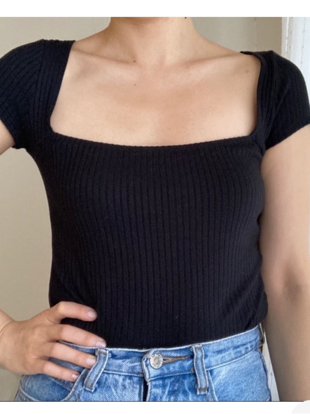 Reformation Bardot top Black Medium